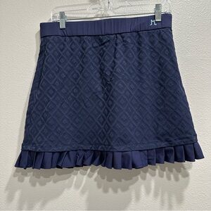 Skort Tennis J. McLaughlin Agnes Taille M – Style Preppy Navy à Volants Jacquard